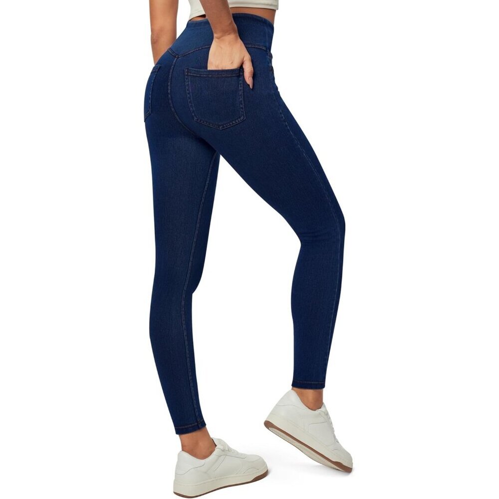 Women’s High Waist Stretch Jeggings Tummy Control Pockets Skinny Jeans